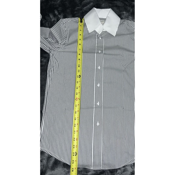 XS LAFAYETTE 148 Womens Stripe Cuffed Sleeve Collared Wear To Work Button Up Top - Picture 5 of 13